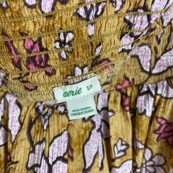 Aerie High Waisted Summer Floral Shorts Elastic Waist Flowy Butterfly Size Small - Picture 4 of 7